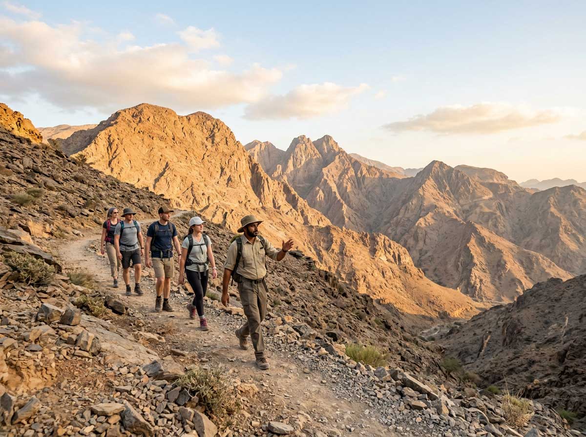 Jebel Eldora premium UAE mountain trail adventure with a guided private group